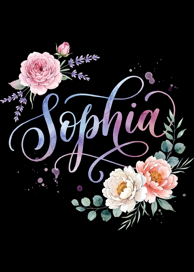 Sophia Name Floral Watercolor Art