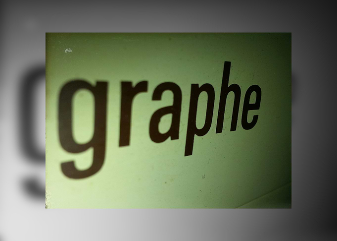 Close-up of the word graphe