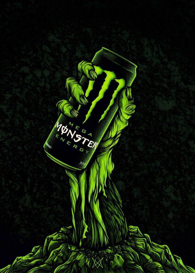 Monster Energy Zombie Hand Illustration