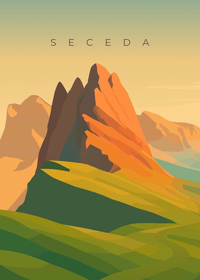 Seceda | Minimal Vintage Travel Poste