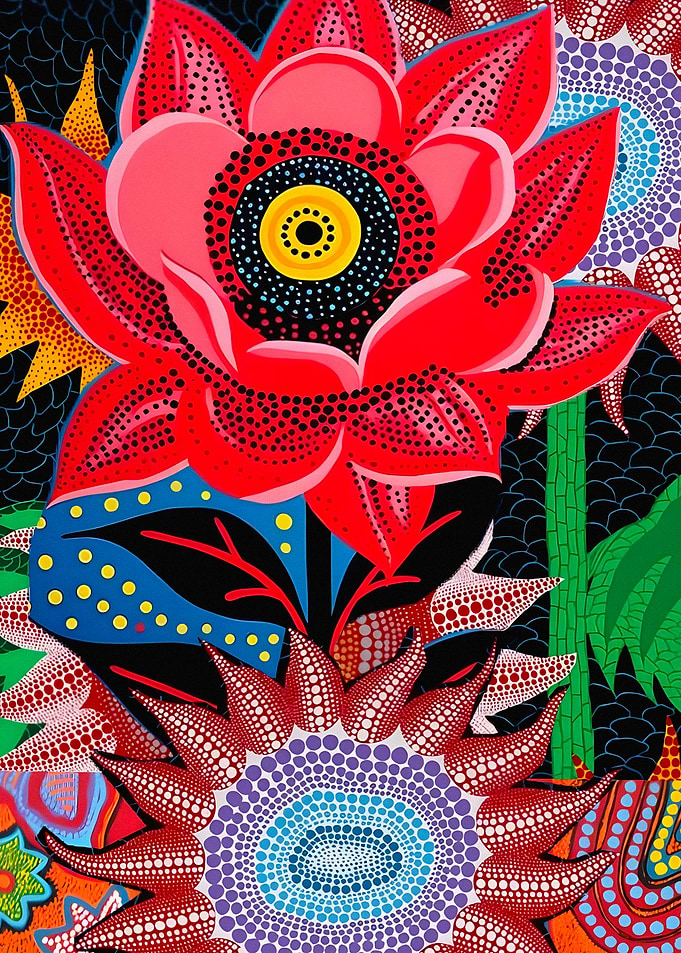 Yayoi Kusama Style Polka Dot Flower