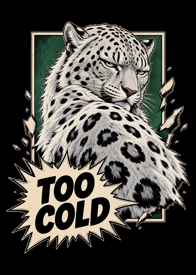 Too Cold Snow Leopard Illustration