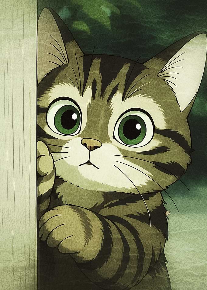 Cute Tabby Kitten Peeking