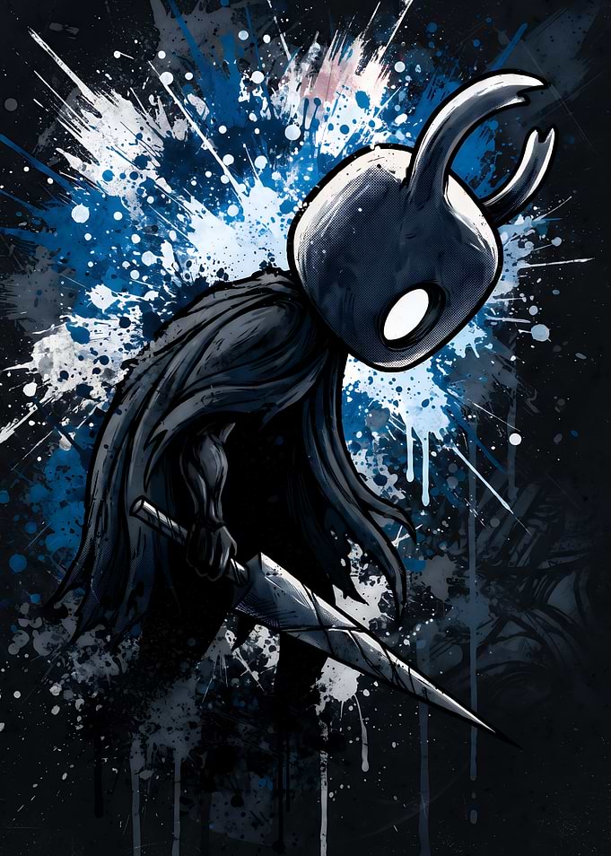 Hollow Knight Ink Splatter Art