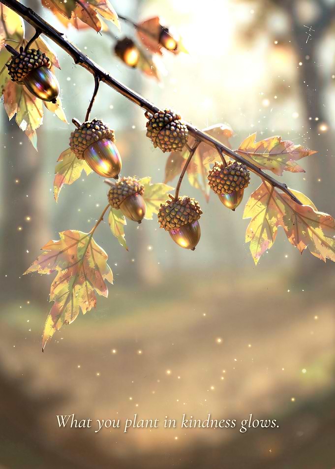 Glowing Golden Acorns