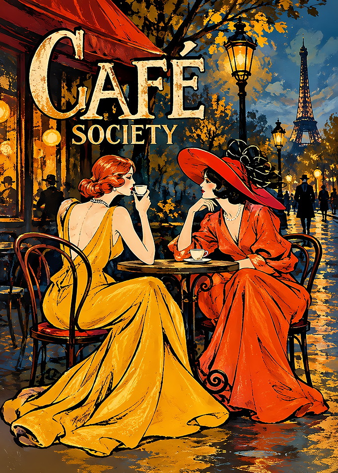 Café Society Paris Vintage Poster