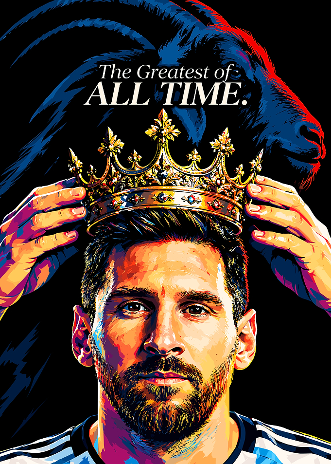 Lionel Messi GOAT Crown Poster