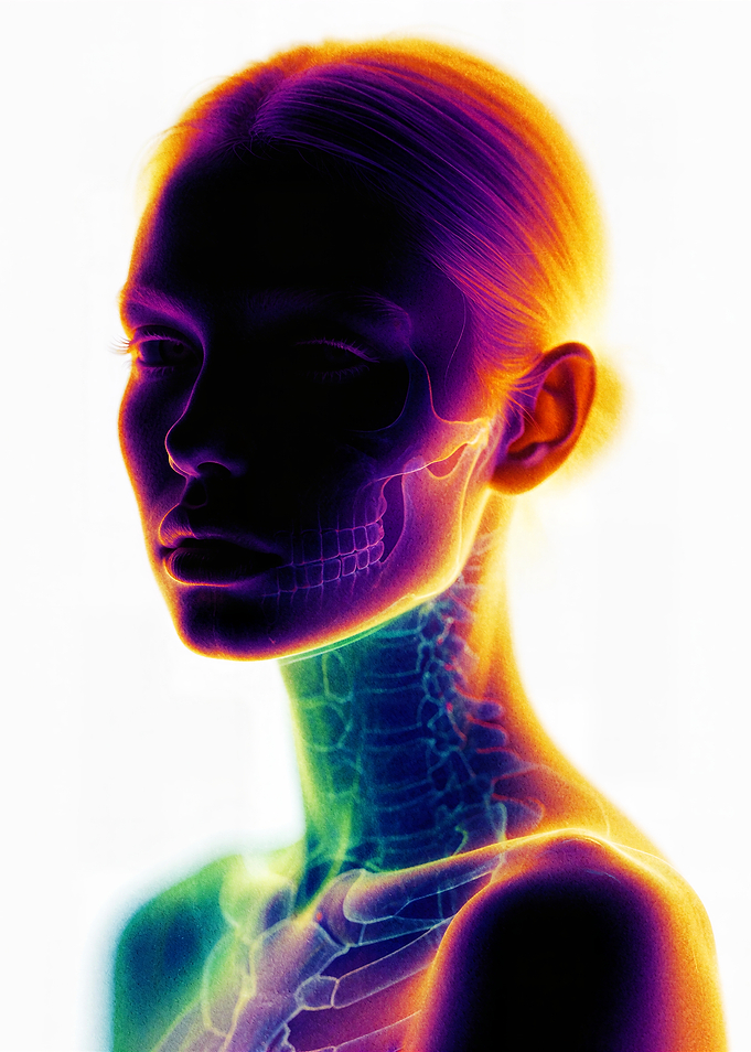 Thermal X-ray Portrait of Woman