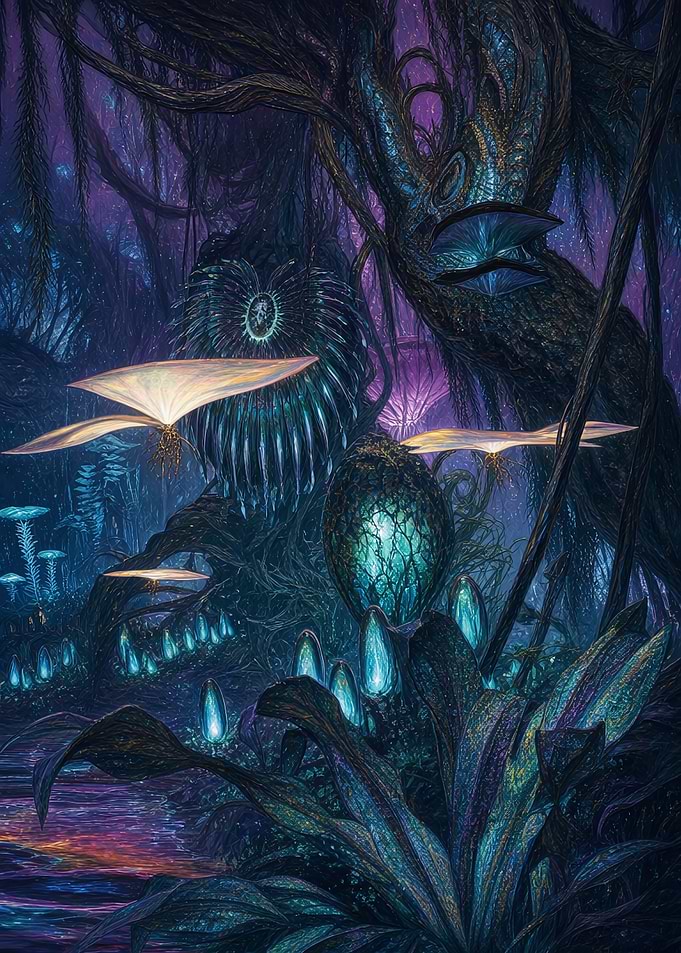 Bioluminescent Alien Forest Landscape
