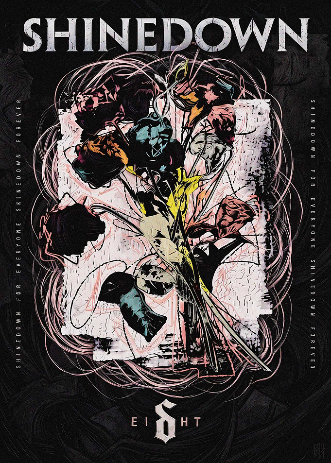Shinedown Eight Band Poster Art