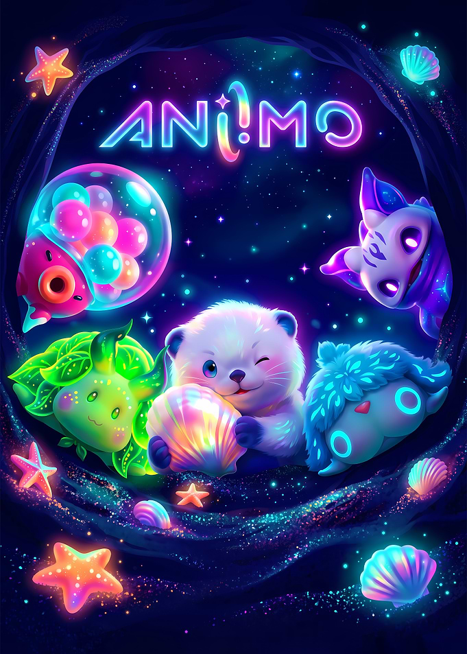 Animo Neon Fantasy Creature Poster