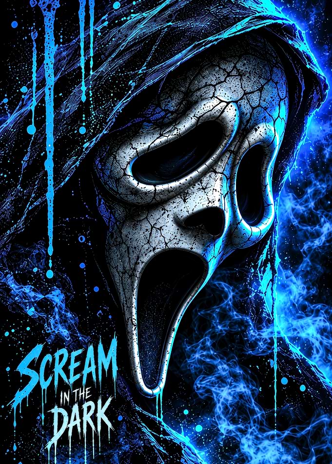 Ghostface Scream in the Dark Poster