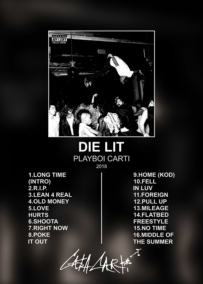 Playboi Carti Die Lit Album Poster