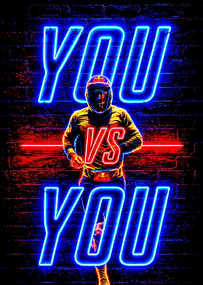 You vs You Neon Motivational Poster