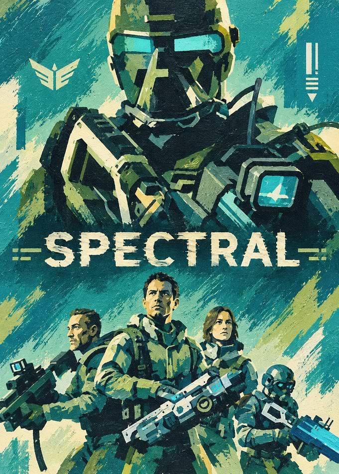 Spectral Poster: Futuristic Soldiers Tactical Team Portrait