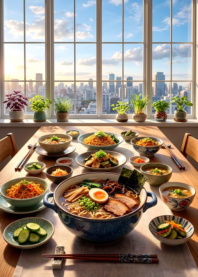 Ramen Feast with City View