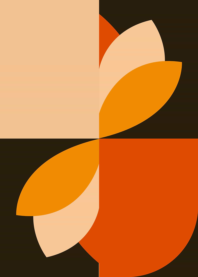 Abstract Botanical Floral Terracotta