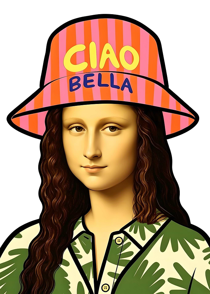 Mona Lisa Wearing Ciao Bella Hat