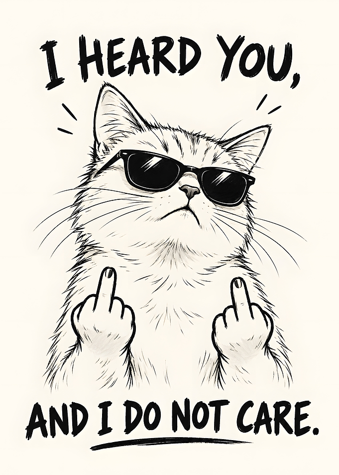 Sassy Cat Sunglasses Middle Finger
