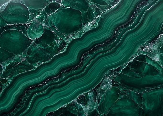 Deep Green Malachite Mineral Texture