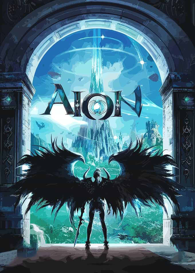 Aion MMORPG Winged Character Poster