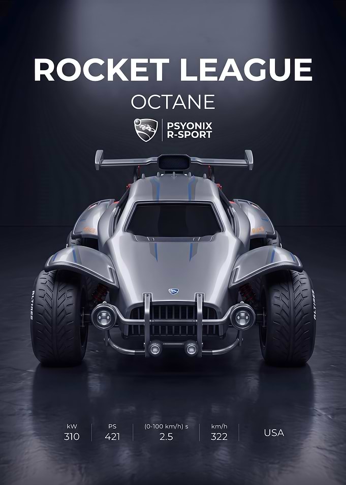 Rocket League Octane Car Poster