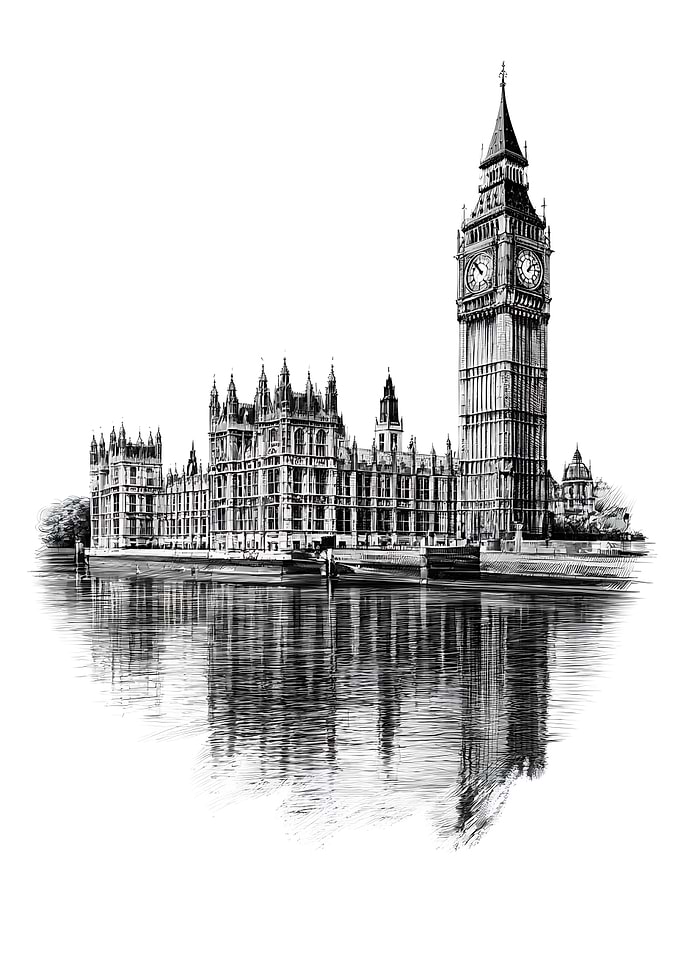 Sketch of Big Ben and Parliament