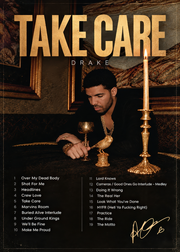 Drake Take Care Album Cover Poster