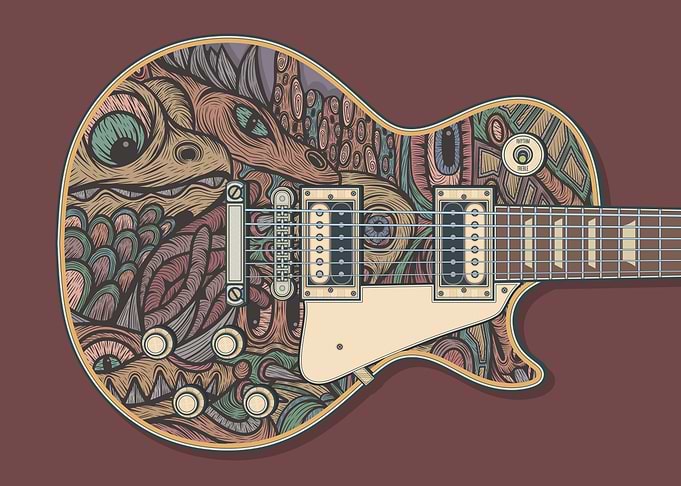 Psychedelic Illustrated Electric Guitar