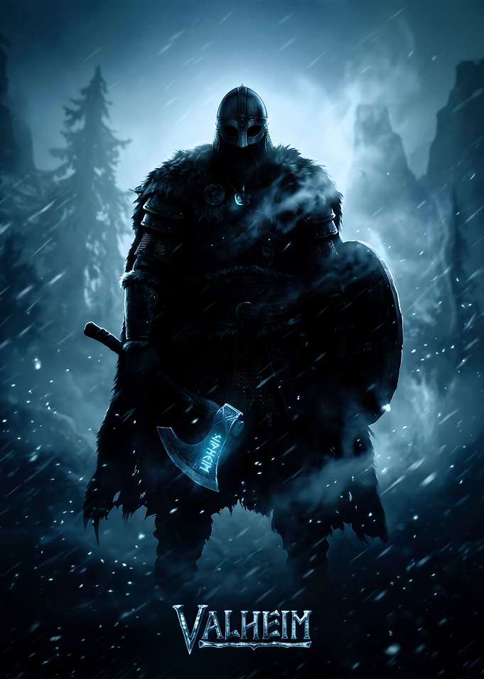 Valheim Viking Warrior in Snow