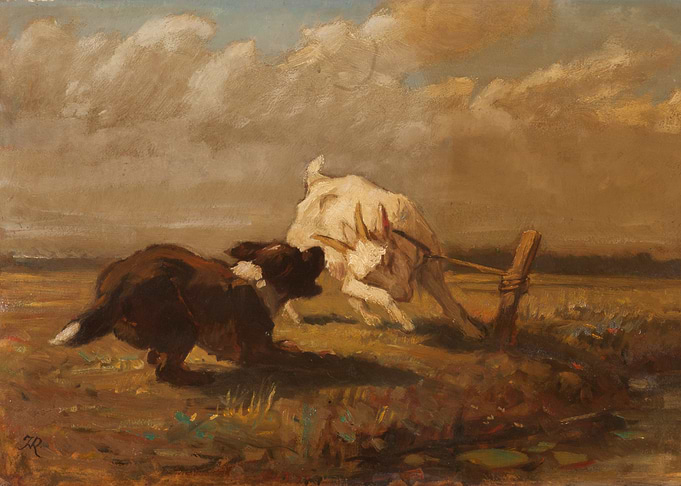 Dog Barking at Tethered Goat