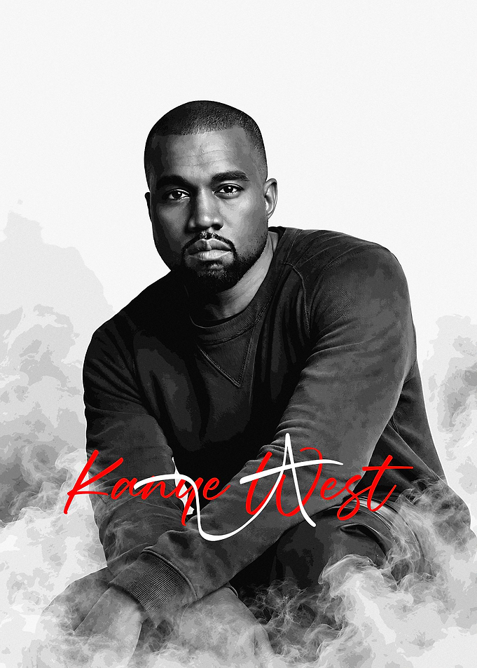 Kanye West Portrait with Smoke Effect