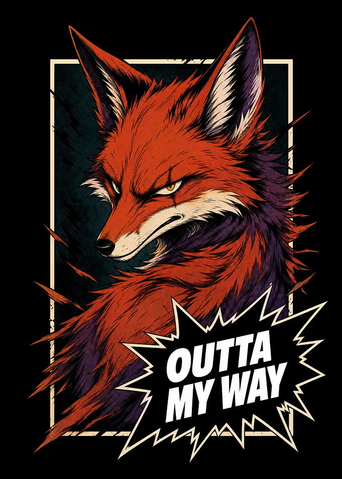 Angry Fox Outta My Way Graphic