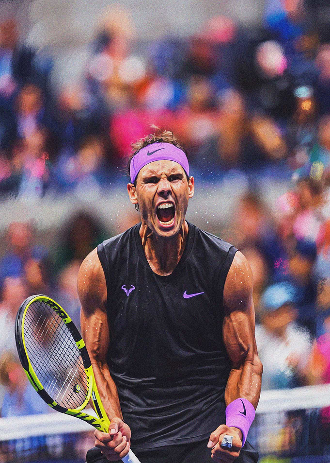 Rafael Nadal Celebrating Tennis Victory