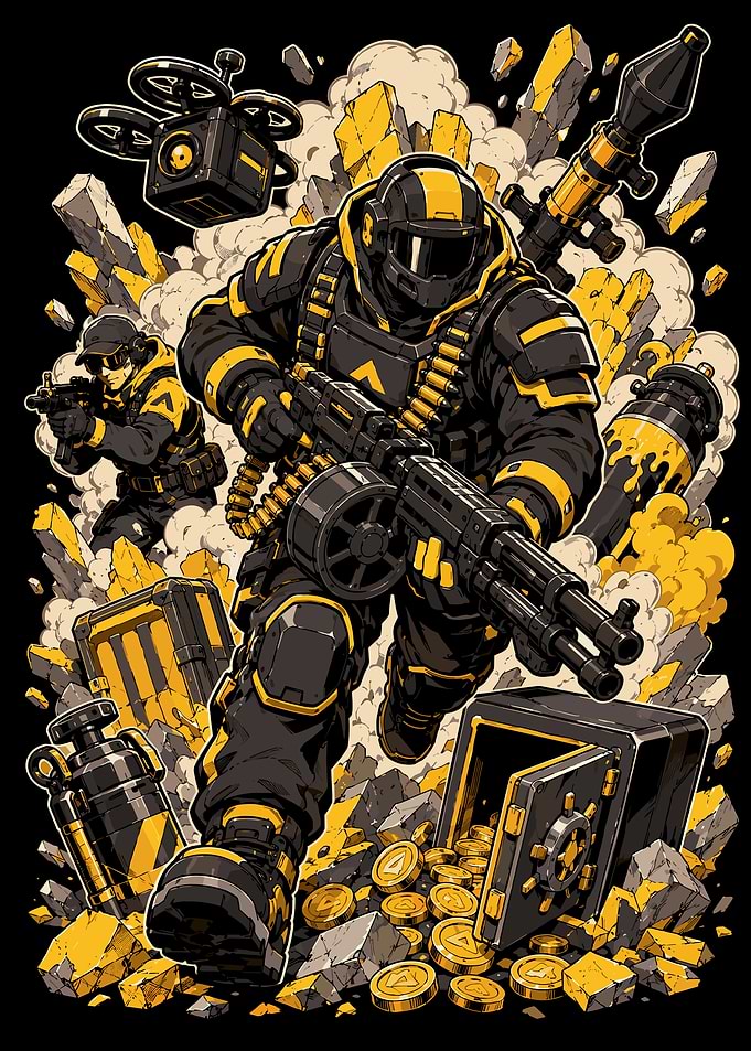 Tactical Heist Squad Action Illustration