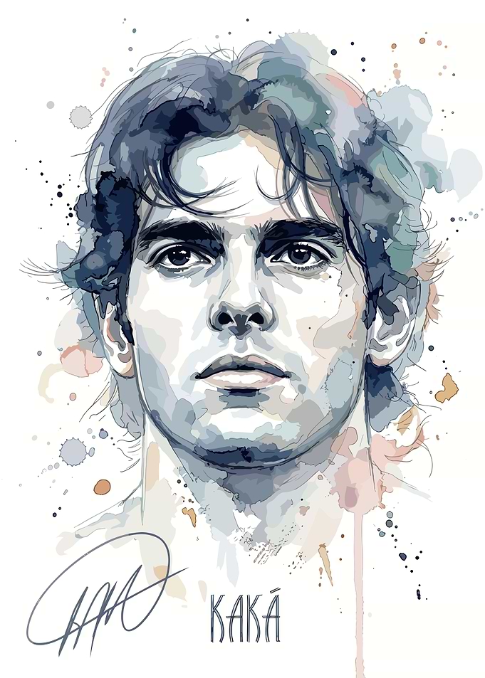 Watercolor Portrait of Footballer Kaká