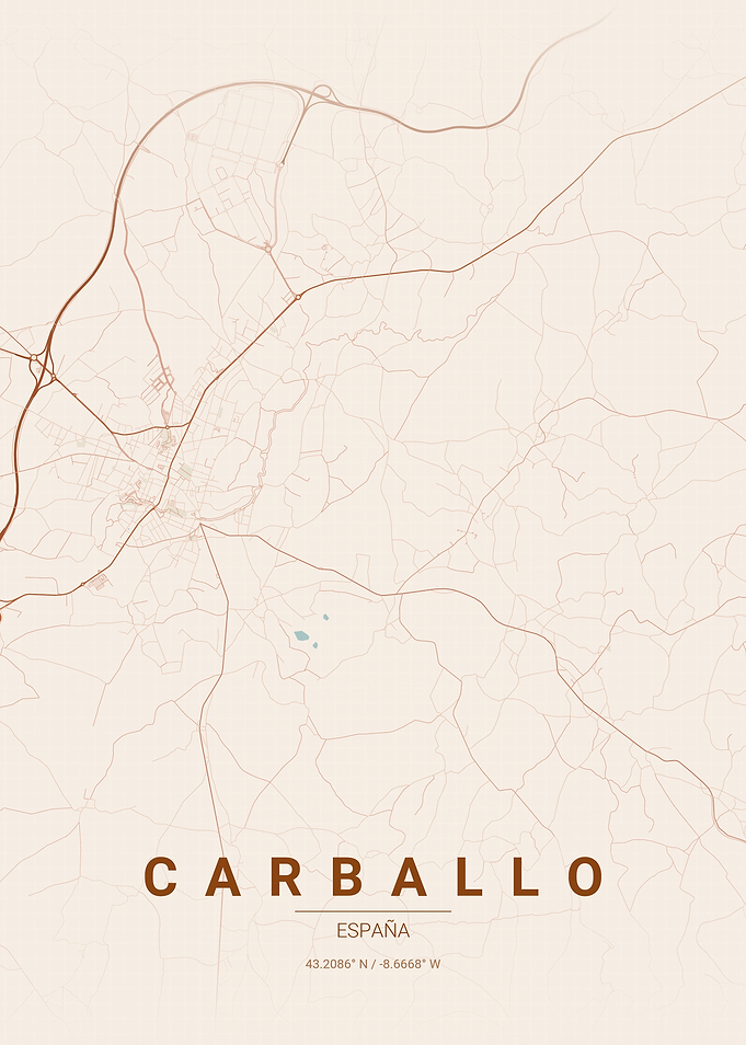 Minimalist Map of Carballo, Spain Poster
