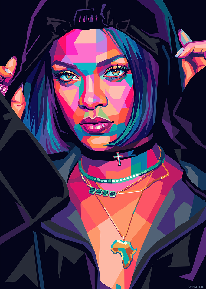 Colorful WPAP Portrait of Rihanna