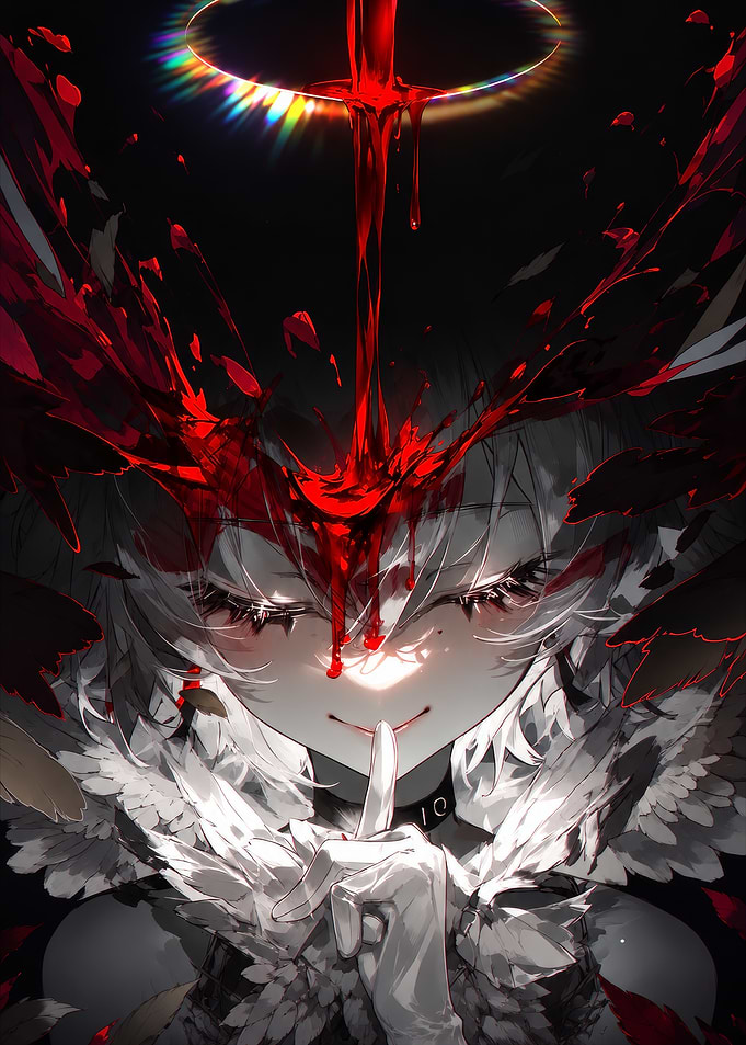 Dark Angel with Blood Halo