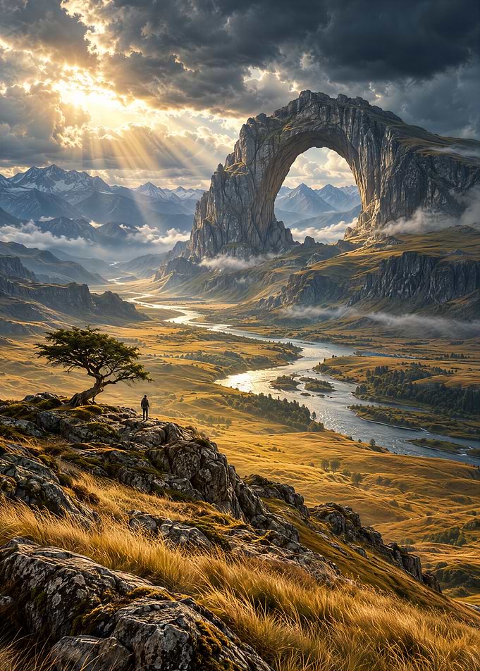 Majestic Mountain Arch Landscape