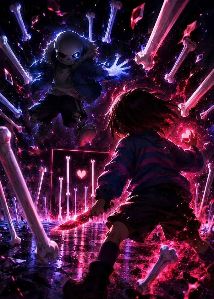 Sans and Frisk Epic Battle