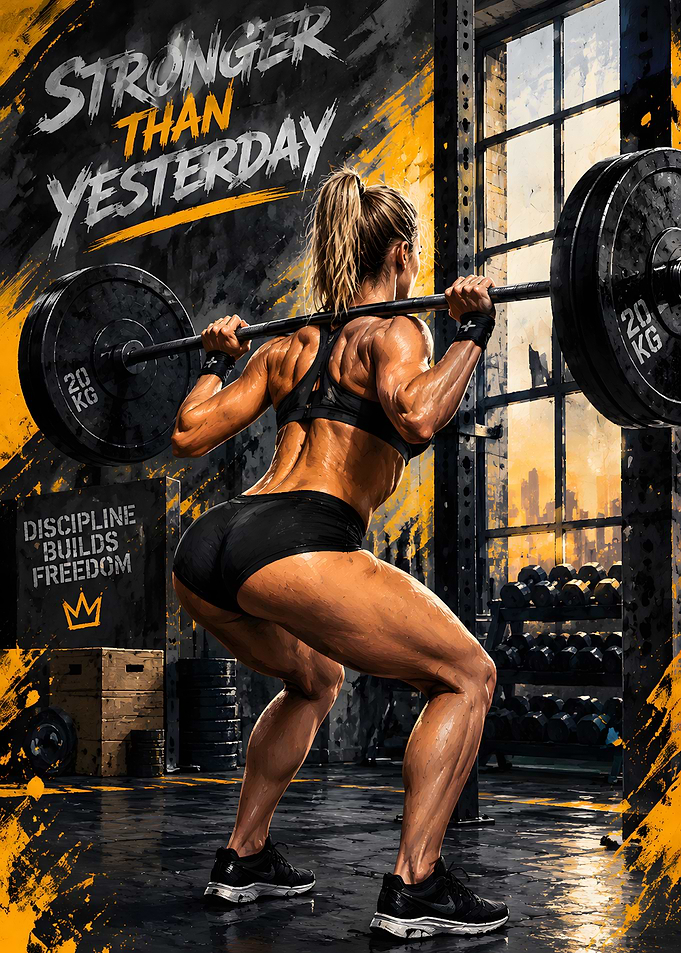 Stronger Than Yesterday Fitness Poster