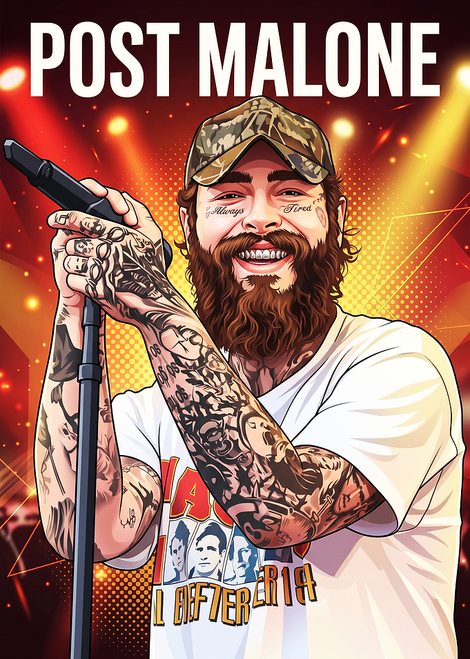 Post Malone Concert Digital Illustration