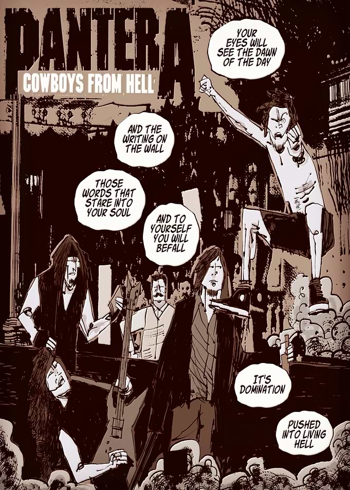 Pantera Cowboys From Hell Comic Art