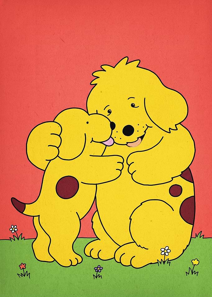 Cute Yellow Dog Cartoon Art