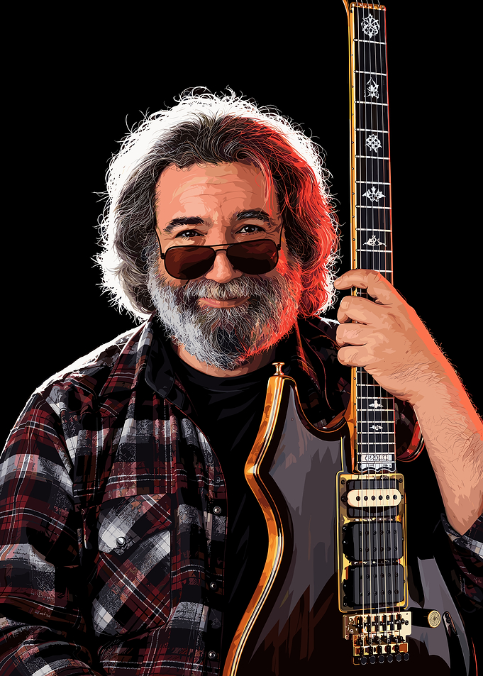 Jerry Garcia Portrait with Guitar