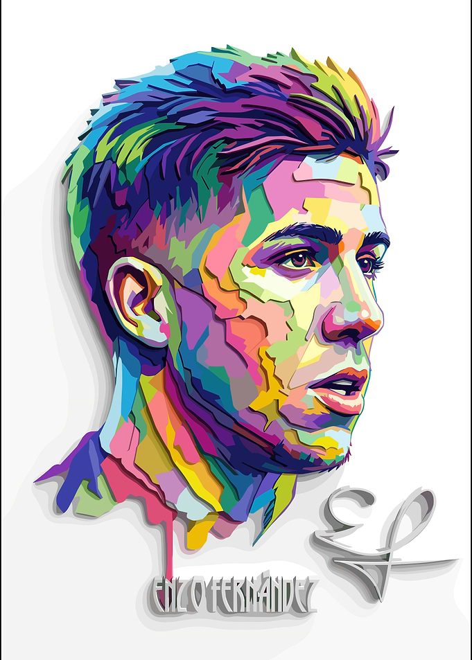 Enzo Fernandez Colorful Pop Art Portrait
