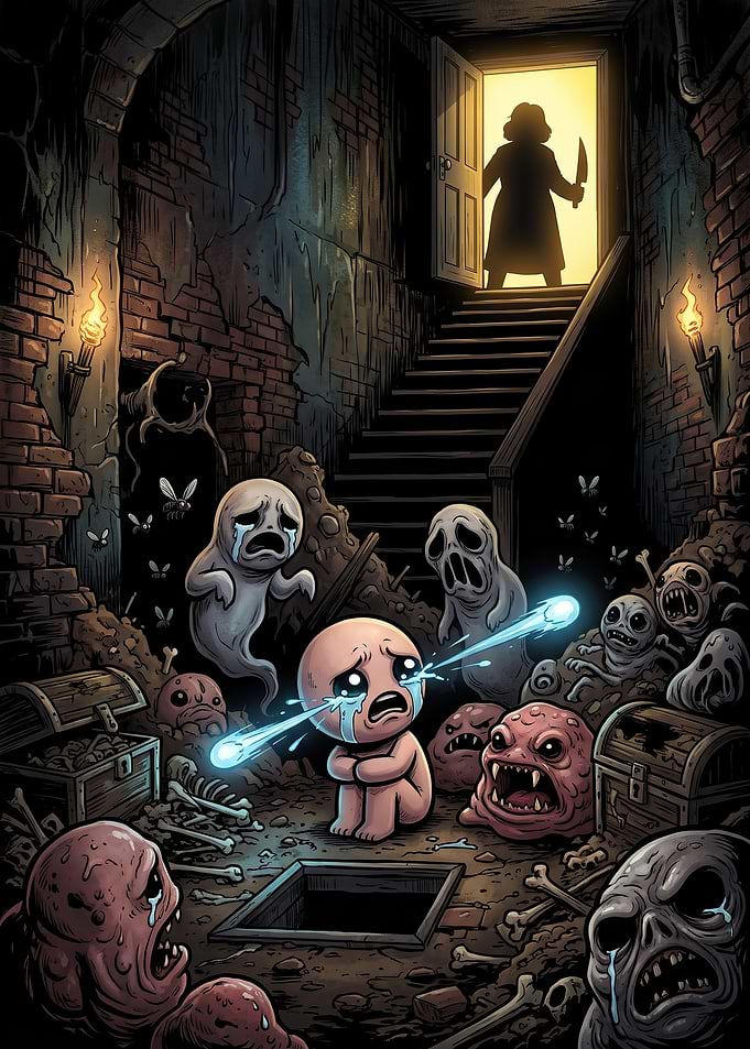 The Binding of Isaac Basement Scene