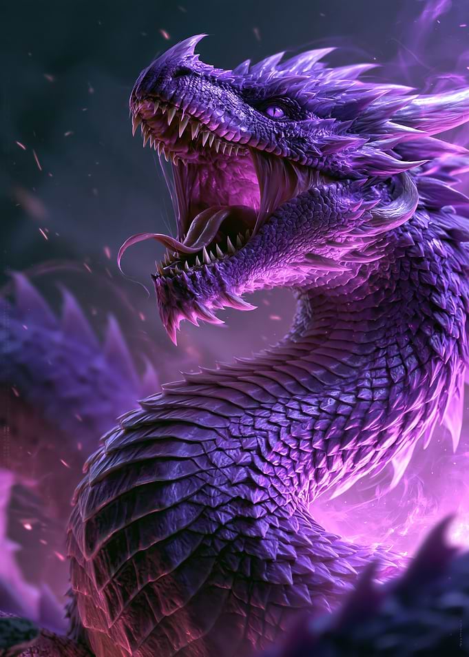 Fierce Purple Fantasy Dragon