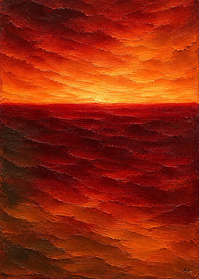 Ember Horizon - Textured Color Field Abstract